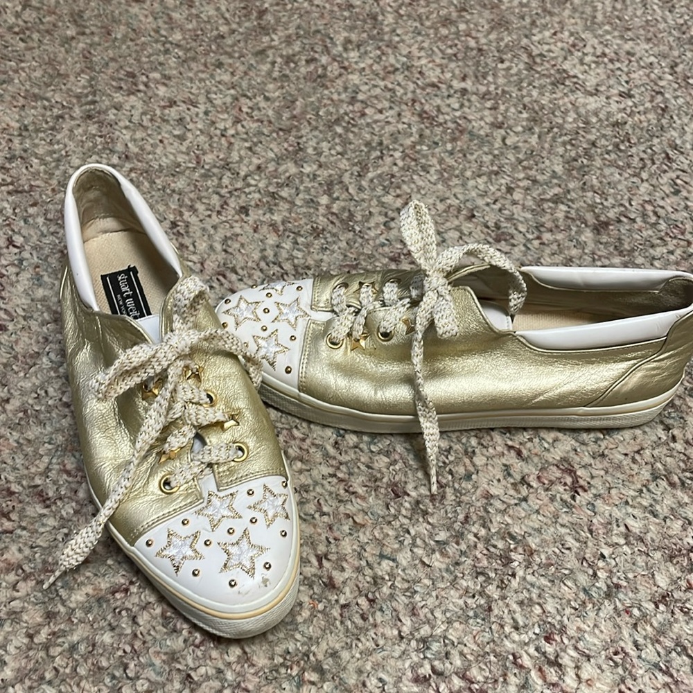 Stuart weitzman star studded platform runners